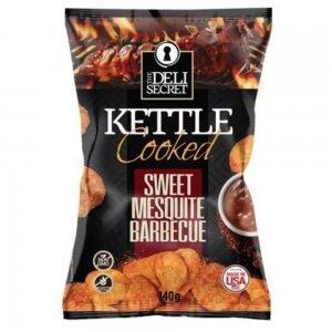 THE DELI SECRET  KETTLE COOKED  SWEET MESQUITE BARBECUE 140GR