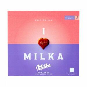 MILKA I LOVE PRALINES STRAWBERRY 110G - VENCIMENTO 21/08/2023