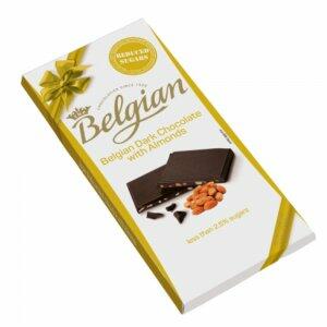 BELGIAN DARK CHOCOLATE WITH ALMONDS 100GR