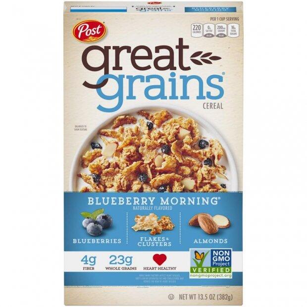 POST GREAT GRAINS CEREAL BLUEBERRY MORNING 382GR
