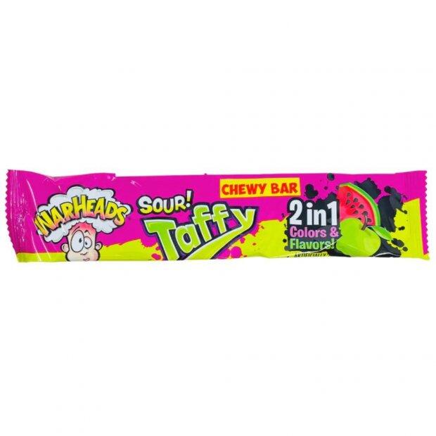 WARHEADS SOUR TAFFY 2 IN 1 WATERMELON AND GREEN APPLE 42GR