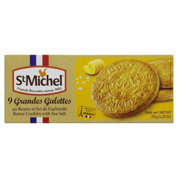 ST MICHEL 9 GRANDES GALETTES BUTTER COOKIES WITH SEA SALT 150GR