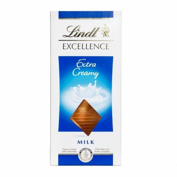 LINDT EXCELLENCE EXTRA CREAMY MILK 100GR